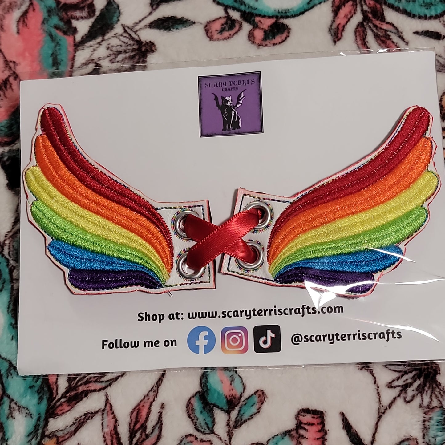 Rainbow Wings for Boot, Shoe, or Skate Laces