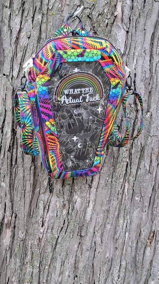 Rainbow ITA What the Actual F*ck Convertible Coffin Purse Backpack