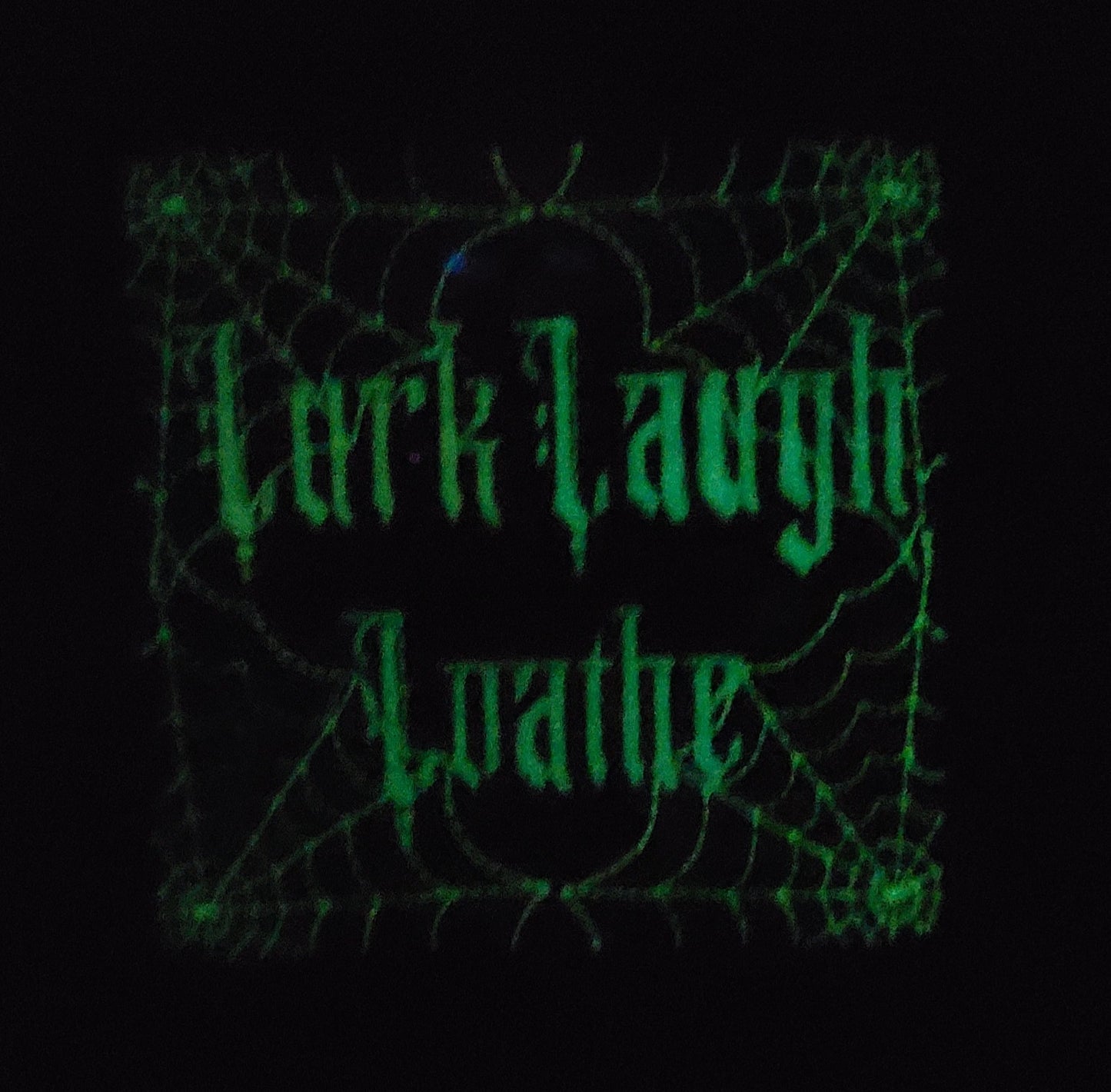 Lurk, Laugh, Loathe Framed Embroidery Art *GLOW in the DARK*