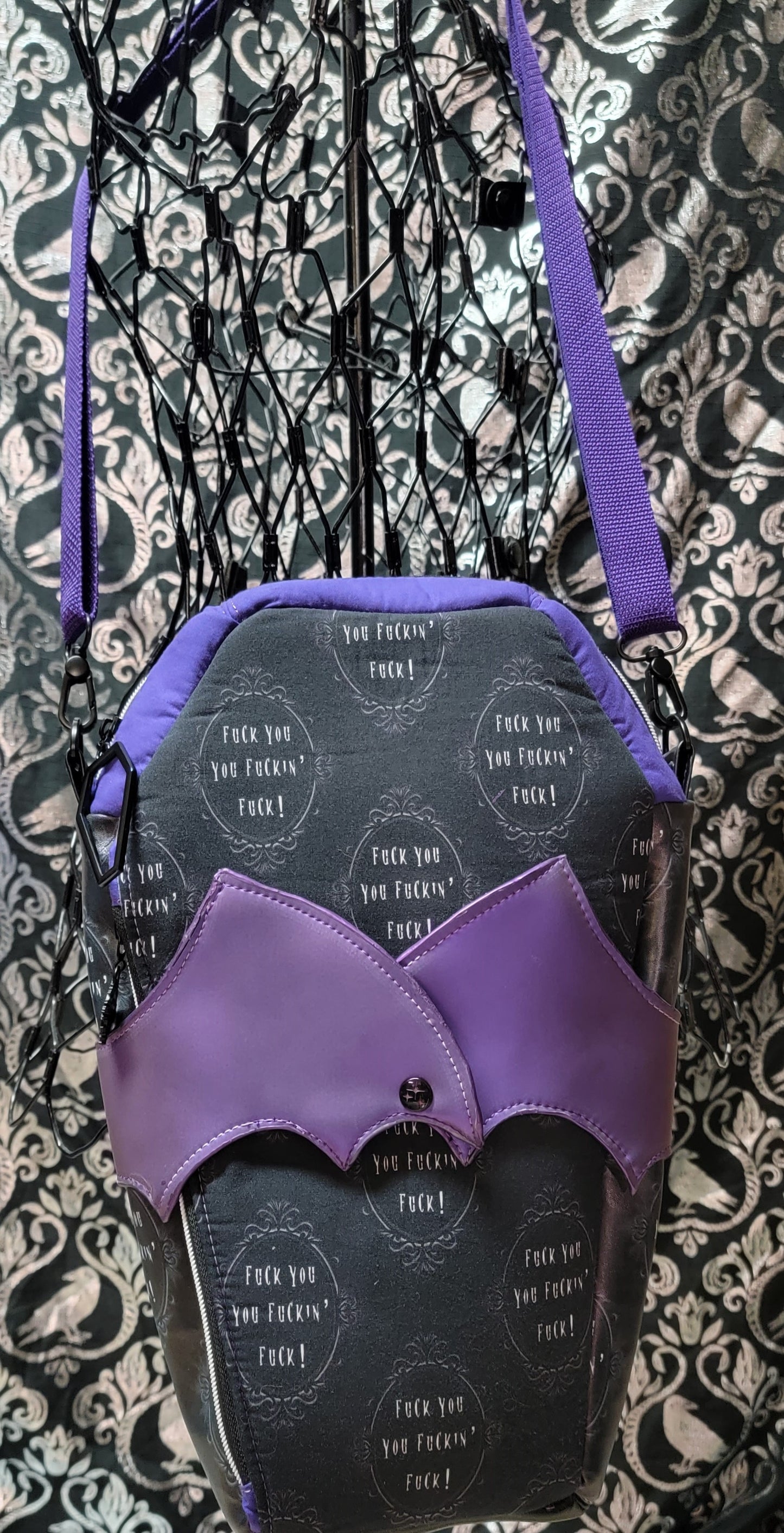 F* You You F*ing F*ck Convertible Coffin Purse Backpack