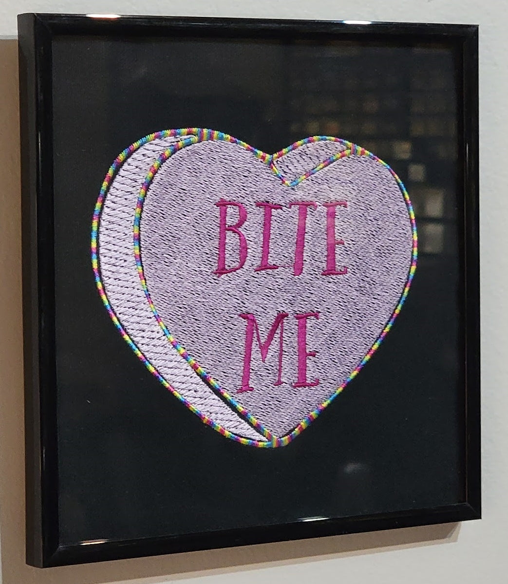 Candy Heart 8x8 Framed Embroidery Deciration