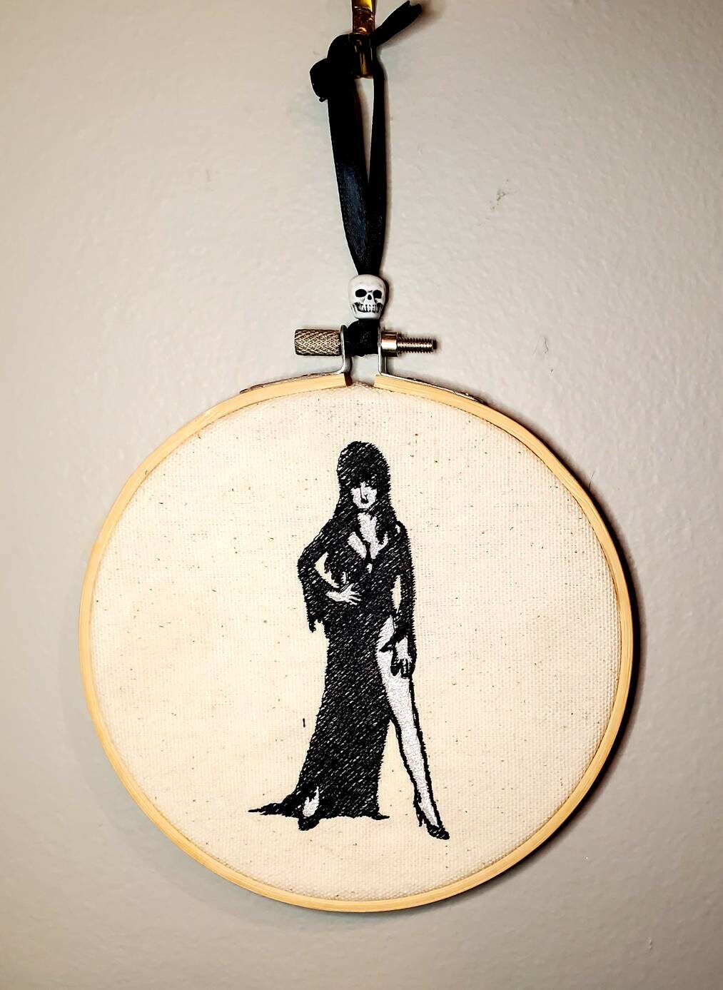 Classic Spooky Babes Embroidery Hoop Deocoration. Morticia, Vampira, Lily, Elvira. Multiple Options are available!