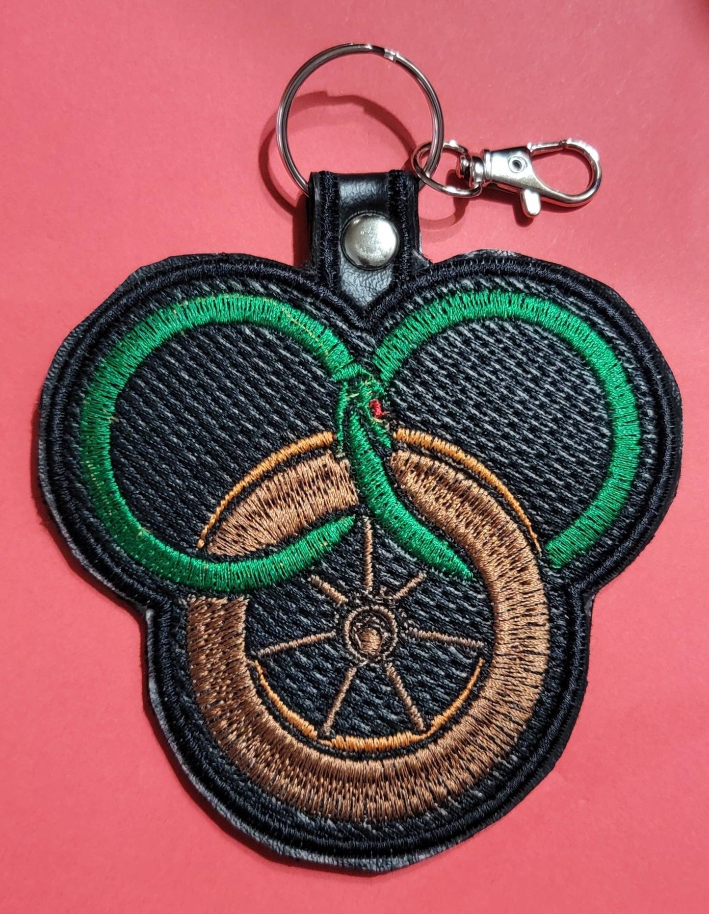 Wheel of Time with Great Serpent Wheel of Time inspired keychain